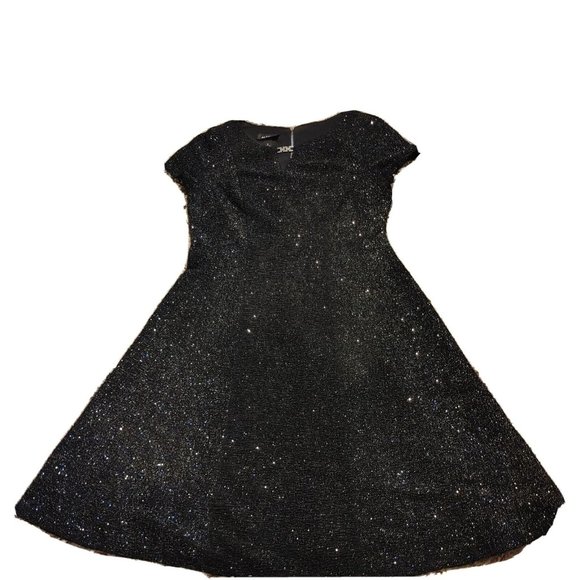 Alyx Dress Women's Size 6 Black with Silver Sparkle Fit & Flare Dress - Picture 2 of 12